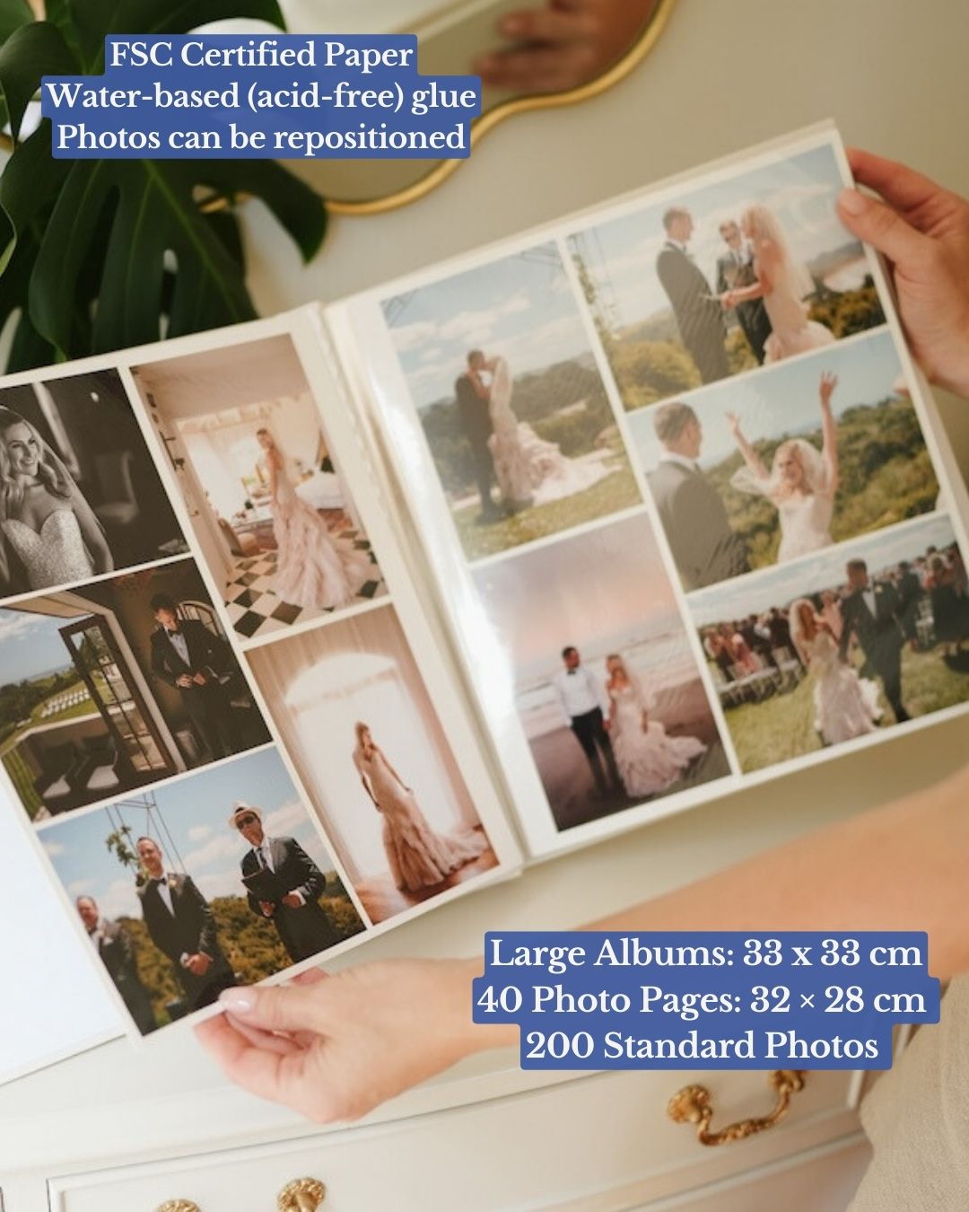 Large personalised photo album size reference