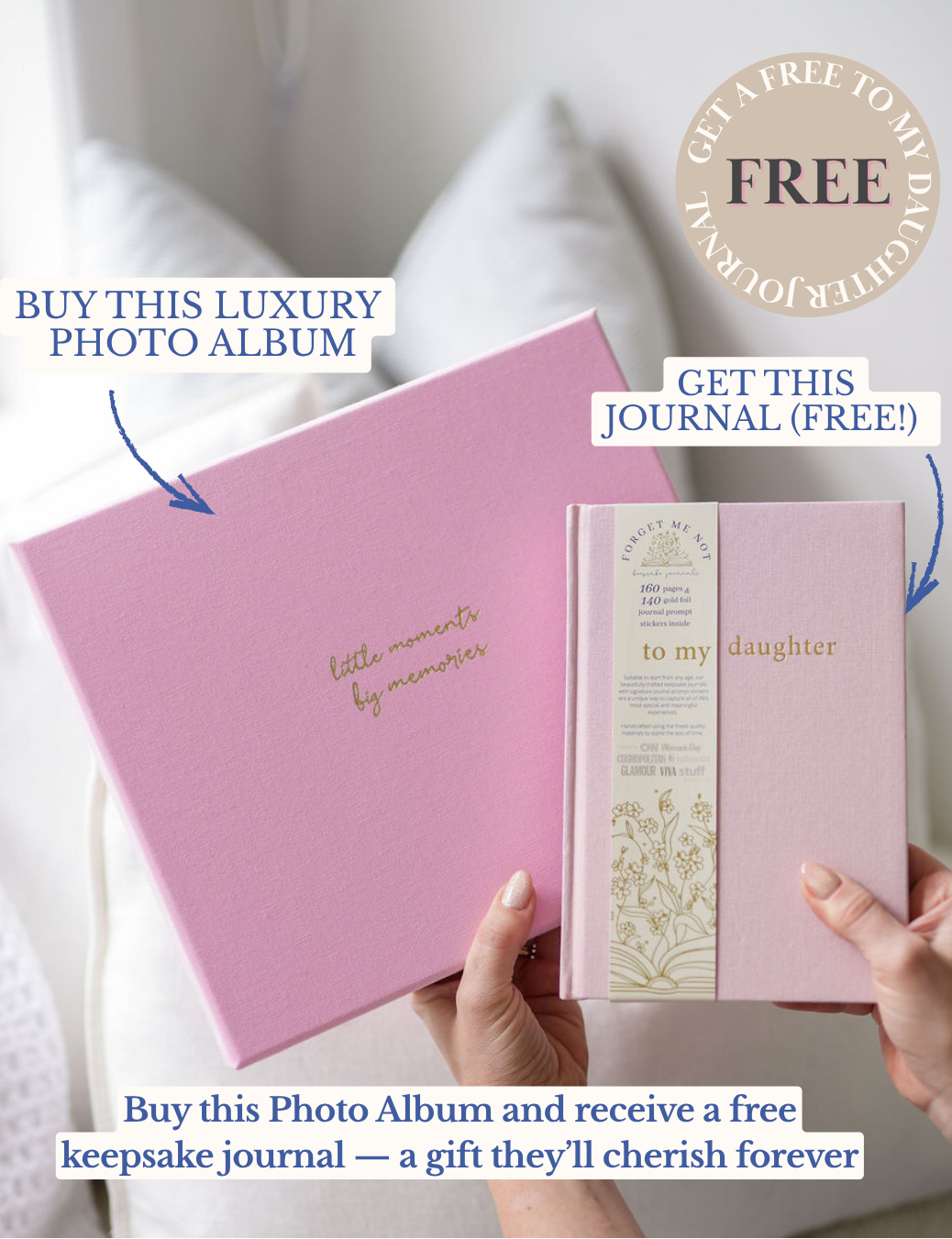 Luxury Photo Album with Free Daughter Journal