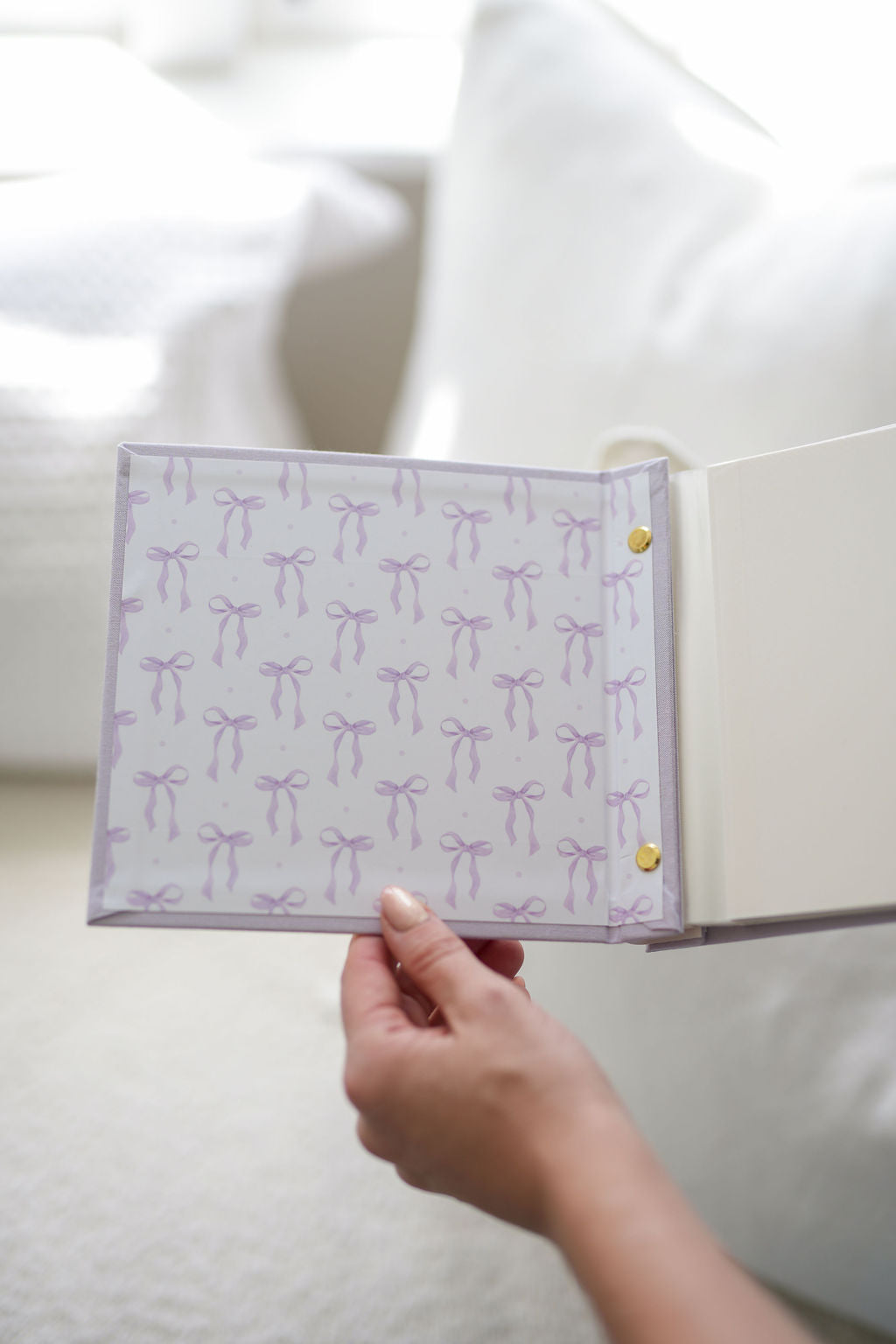 Inside the lilac Travel Photo Album, self-adhesive pages
