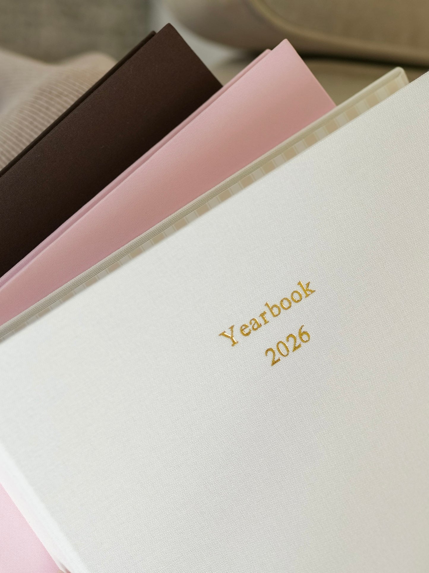 Bespoke album personalised as a Yearbook in gold foil