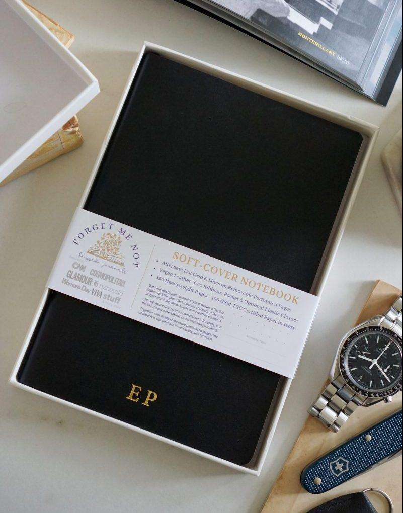 Personalised Notebook | Softcover Leather Bullet Journal – Forget Me ...