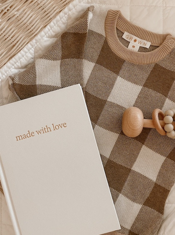 Pregnancy Journal Made with Love included in the keepsake gift set